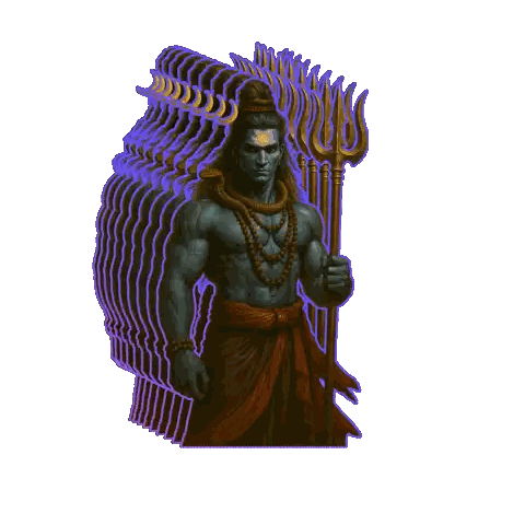 Muscular Man Statue With Trident Sticker
