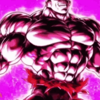 Muscular Man With Red Belt In Front Of Pink Background GIF