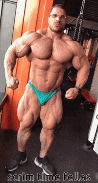 Muscular Man With Scrim Time Fellas GIF