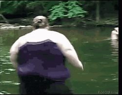 Mushroom Cloud Running Lady GIF