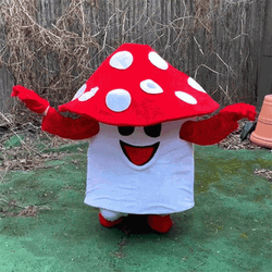 Mushroom Costume Swaying Arms Dance GIF