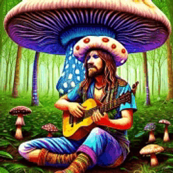 Mushroom Hippie Hippie Music Cloud GIF