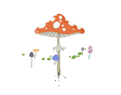 Mushrooms Spinning Animated Loop