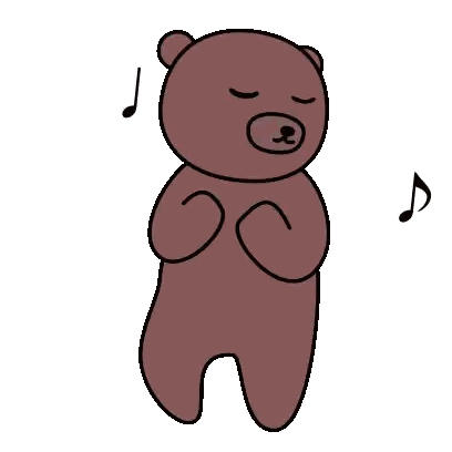 Music Notes Above Sleeping Bear Sticker