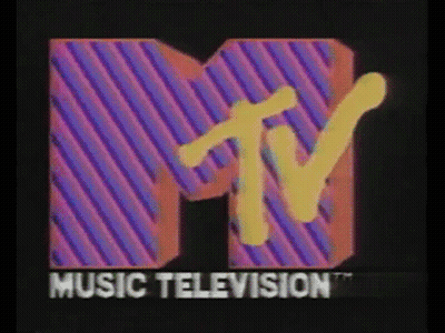 Music Television Logo On Striped Background GIF