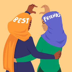 Muslim Girl Besties Friendship Day GIF