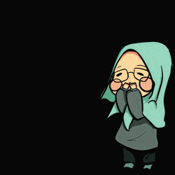 Muslim Lady Flying Kiss With Hearts GIF