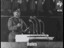 Mussolini Delivering Speech With Gestures