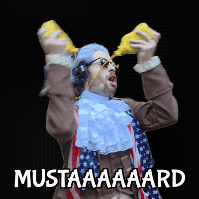 Mustaaaard Is Written On A Black Background With A Man GIF