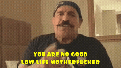 Mustache Hat Man Says No Good Low Life Motherfucker GIF