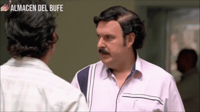 Mustache Man Talking To Another Man Almacen Del Buf GIF