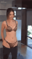 Mustache Sexy Model Dressing Up GIF