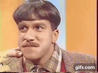Mustached Man Funny Face In Suit And Plaid Shirt GIF