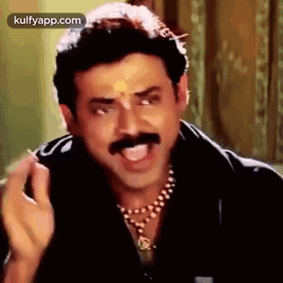 Mustached Man Funny Face Necklace GIF