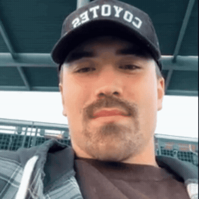 Mustached Man In Coyote Hat GIF