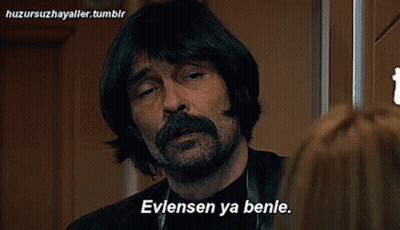 Mustached Man Says Evlensen Ya Benle At Door GIF