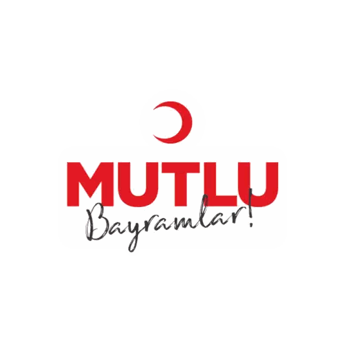 Mutlu Bayramlar Logo With Red Crescent Sticker