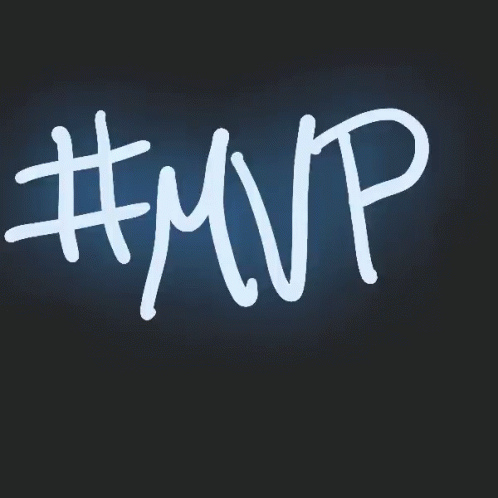#Mvp Is Written In White On A Dark Background GIF