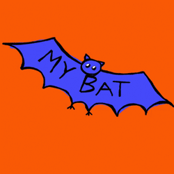 My Bat Blue Cartoon Outstretched Wings GIF
