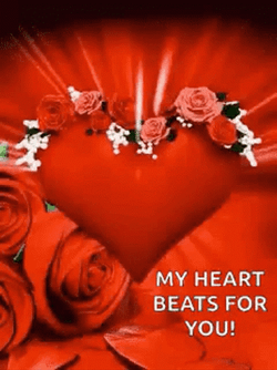 My Hearts Beats For You Roses GIF
