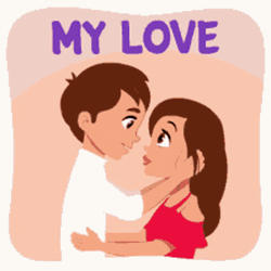 My Love Hug Romantic Forehead Kiss