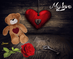 My Love Teddy Bear Heart GIF