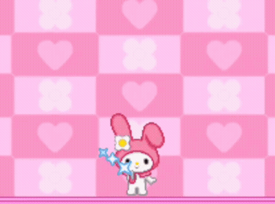 My Melody Pixel Art Holding Wand GIF