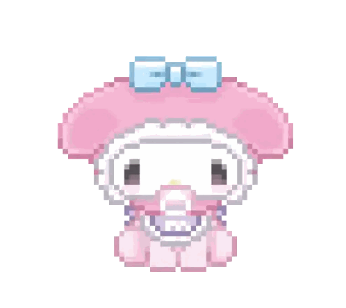 My Melody Pixel Art Wearing Goggles Sticker