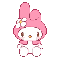 My Melody Pixel Art With Heart Sticker