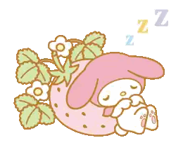 My Melody Sleeping In Strawberry Sticker