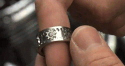 My Precious Silver Gear Ring GIF