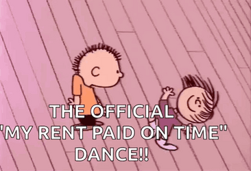 My Rent Paid On Time Dance Charlie Brown GIF
