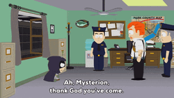 Mysterion In The Police Station GIF