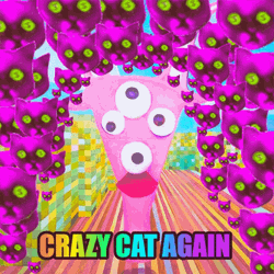 Mystifying Crazy Cat Graphic Design GIF