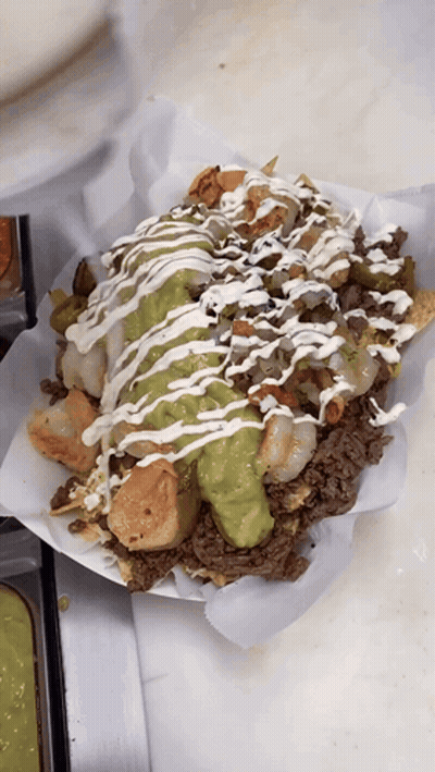 Nachos With Guacamole And Sour Cream GIF