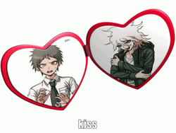 Nagito And Hajime On Heart Pendant GIF