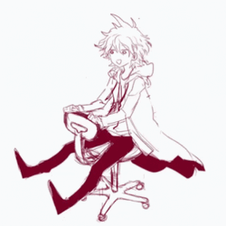 Nagito Spinning On Office Chair GIF