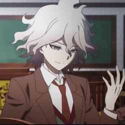 Nagito Talking While Staring At Hand GIF
