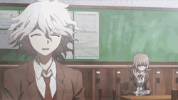 Nagito With Chiaki Walking In The Back GIF