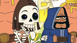 Nail Biting Skeleton Waiting  GIF