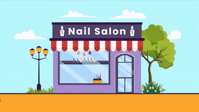 Nail Salon With Tree In Front GIF