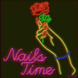 Nail Time Lights Hand With Roses GIF