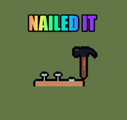 Nailed It Funny Pixel Cartoon GIF