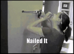 Nailed It Wall Smash Woman GIF
