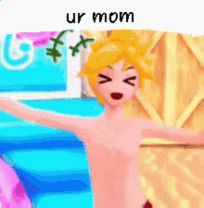 Naked Anime Character Saying Ur Mom GIF