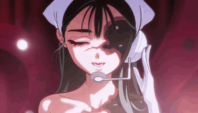 Naked Anime Girl With Microphone On Face GIF