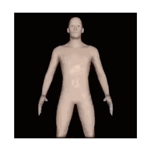 Naked Man Arms Outstretched In Black Box Sticker
