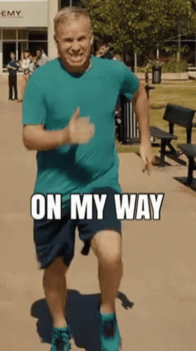 Naked Man Running With CBM Logo GIF