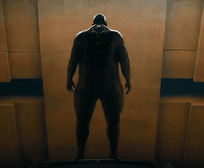 Naked Man Standing In Dark Room GIF
