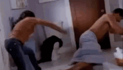 Naked Man Whipped With Belt GIF